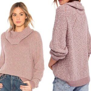 FREE PEOPLE Oversized Chunky Knit Cowl Neck Sweater